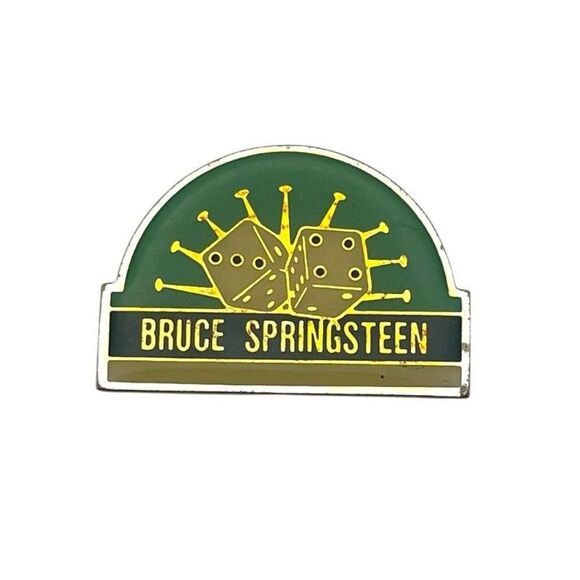 Vintage 1992 Bruce Springsteen Dice Logo Enamel Pin - Picture 1 of 2